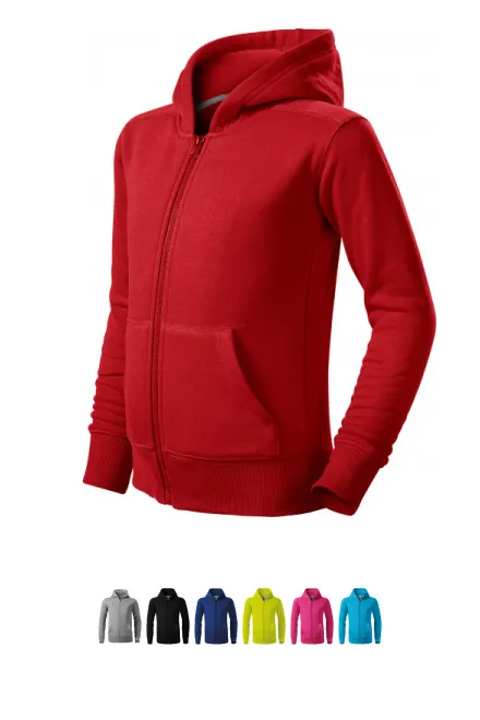 Børne sweatshirt med hætte, rød