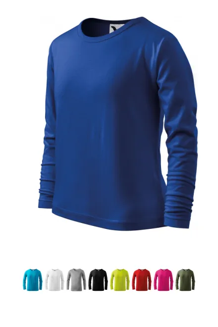 Camiseta de manga larga para niños, azul real