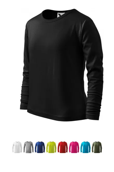 Camiseta de manga larga para niños, negro