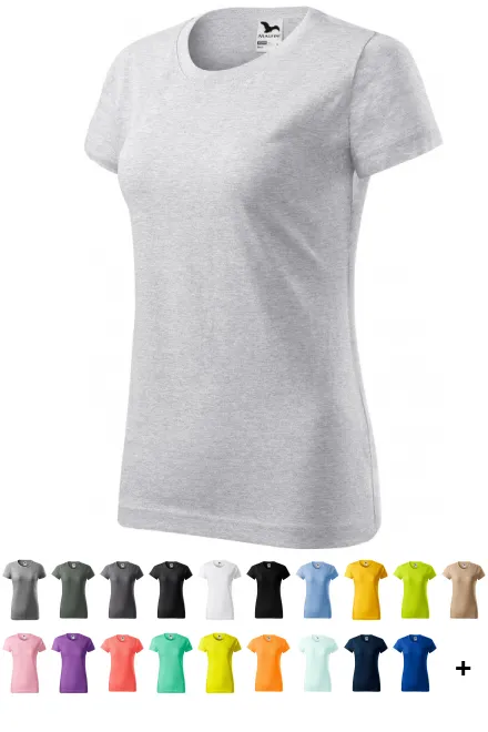 Camiseta simple para mujer, mármol gris claro