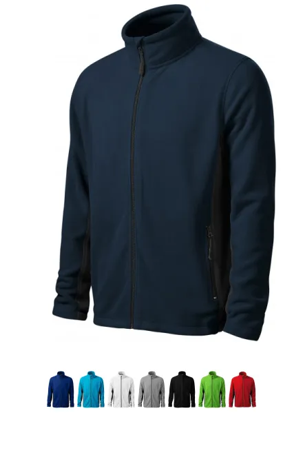 Contrasterend fleecejack voor heren, donkerblauw