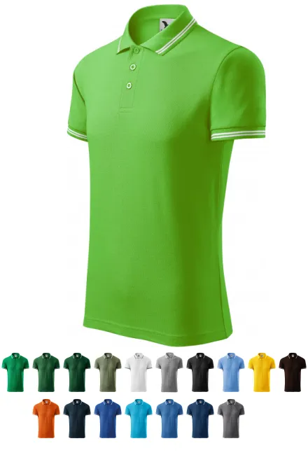Contrasterend poloshirt voor heren, appel groen