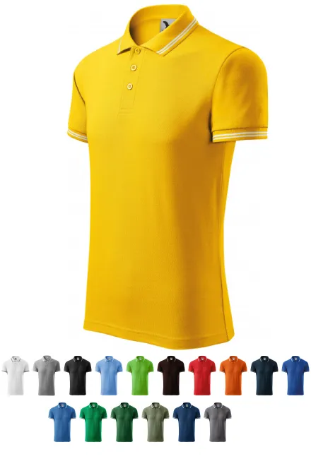 Contrasterend poloshirt voor heren, geel