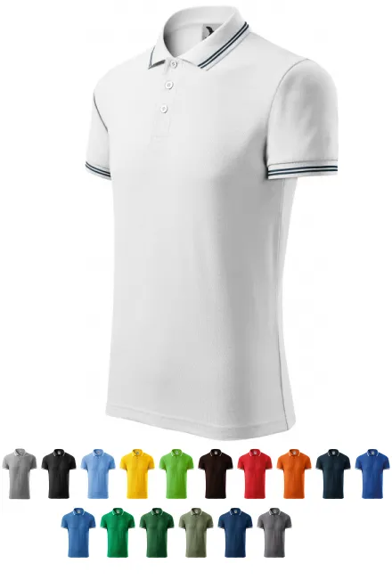 Contrasterend poloshirt voor heren, witte