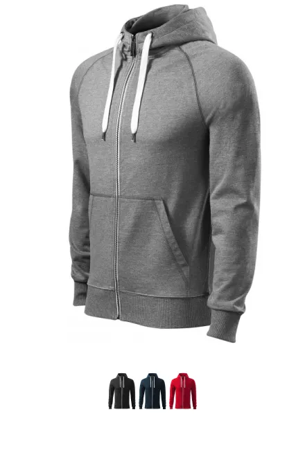 Contrasterend sweatshirt voor heren met capuchon, donkergrijs marmer