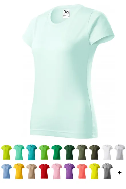 Dam enkel T-shirt, isgrönt