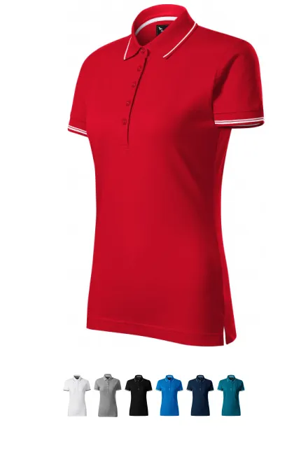 Dame poloshirt med korte ærmer, formula red