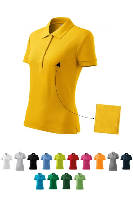 Damen einfaches Poloshirt, gelb