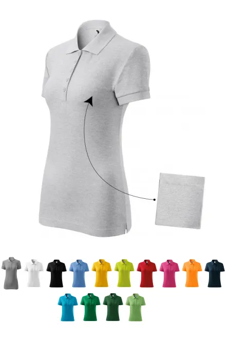 Damen einfaches Poloshirt, hellgrauer Marmor