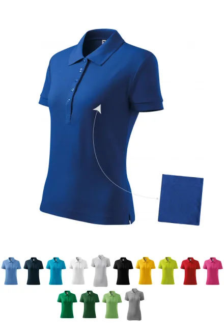 Damen einfaches Poloshirt, königsblau