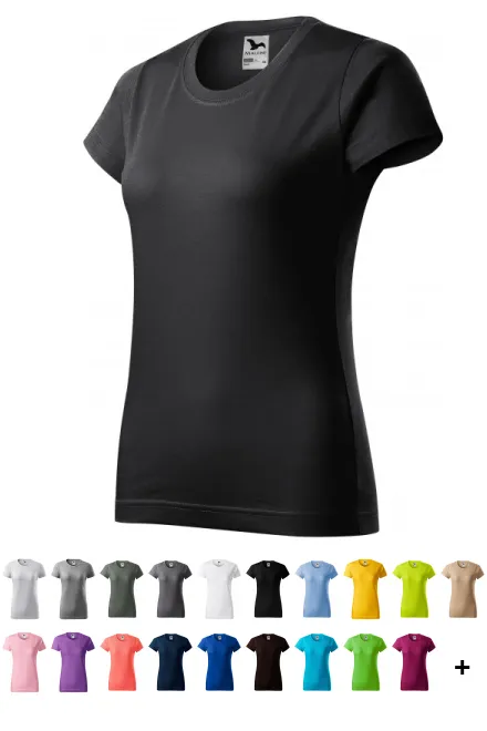 Damen einfaches T-Shirt, Ebenholz Grau