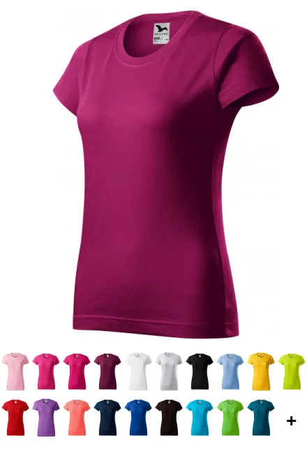 Damen einfaches T-Shirt, fuchsia red