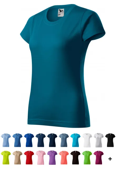 Damen einfaches T-Shirt, petrol blue
