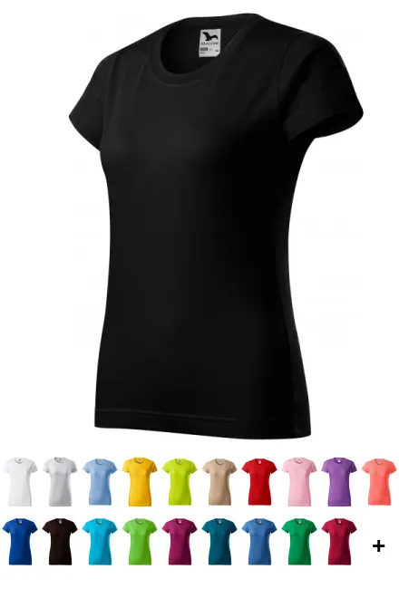 Damen einfaches T-Shirt, schwarz