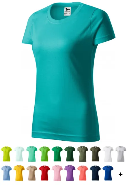 Damen einfaches T-Shirt, smaragdgrün