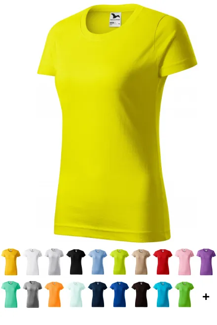 Damen einfaches T-Shirt, zitronengelb
