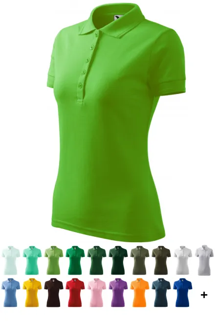 Damen elegantes Poloshirt, Apfelgrün