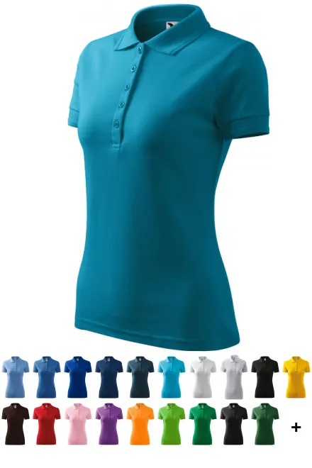 Damen elegantes Poloshirt, dunkles Türkis