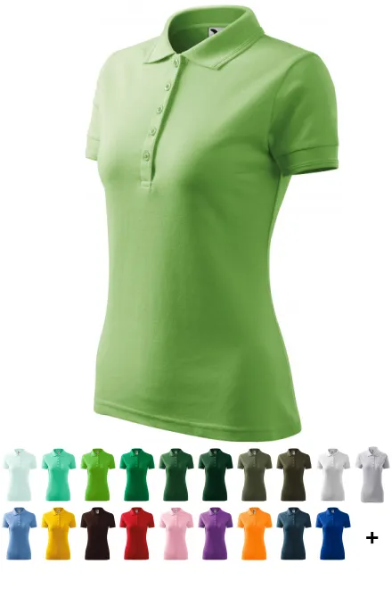 Damen elegantes Poloshirt, erbsengrün