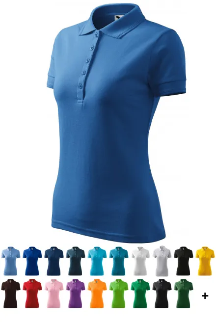 Damen elegantes Poloshirt, hellblau