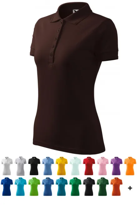 Damen elegantes Poloshirt, Kaffee