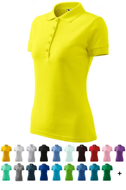 Damen elegantes Poloshirt, zitronengelb
