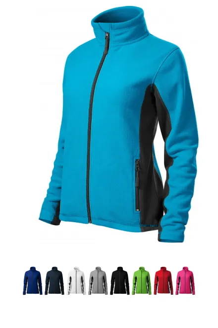 Damen Fleece-Kontrastjacke, türkis
