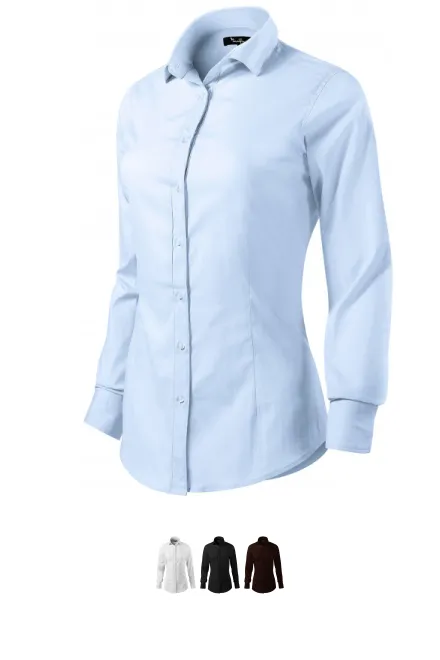 Damen Langarmbluse slim Fit, hellblau