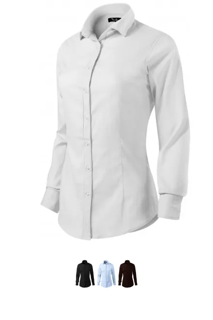 Damen Langarmbluse slim Fit, weiß