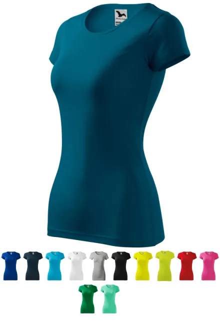Damen Slim Fit T-Shirt, petrol blue