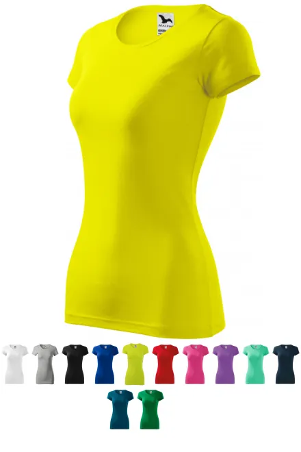 Damen Slim Fit T-Shirt, zitronengelb