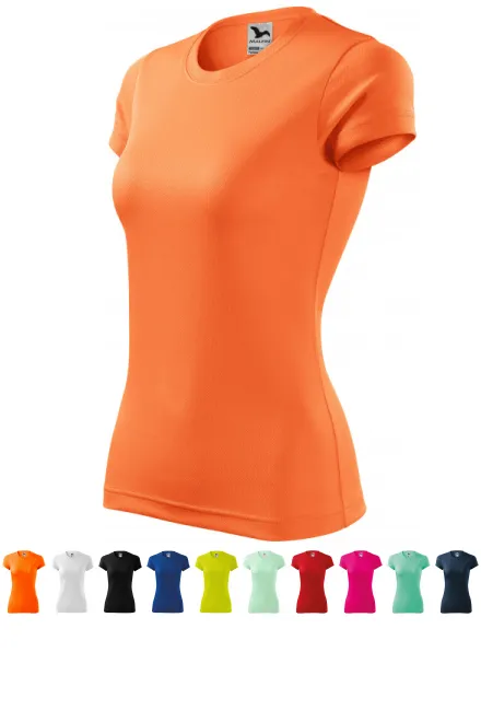 Damen Sport T-Shirt, Neon Mandarine