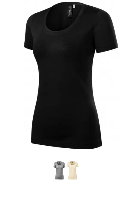 Damen T-Shirt aus Merinowolle, schwarz