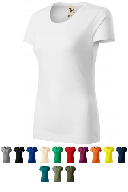 Damen-T-Shirt aus strukturierter Bio-Baumwolle, weiß