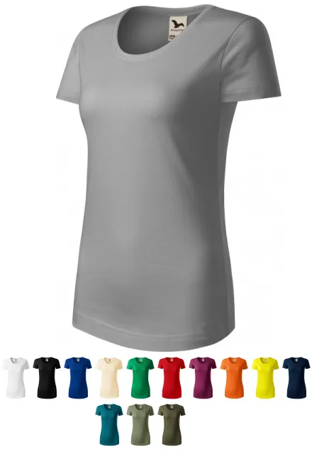 Damen T-Shirt, Bio-Baumwolle, altes Silber