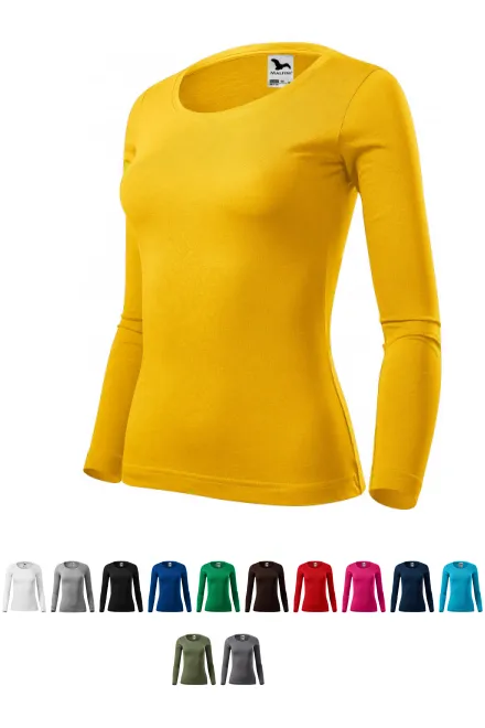 Damen T-Shirt mit langen Ärmeln, gelb
