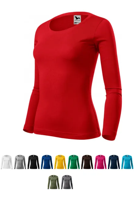 Damen T-Shirt mit langen Ärmeln, rot