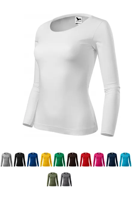 Damen T-Shirt mit langen Ärmeln, weiß