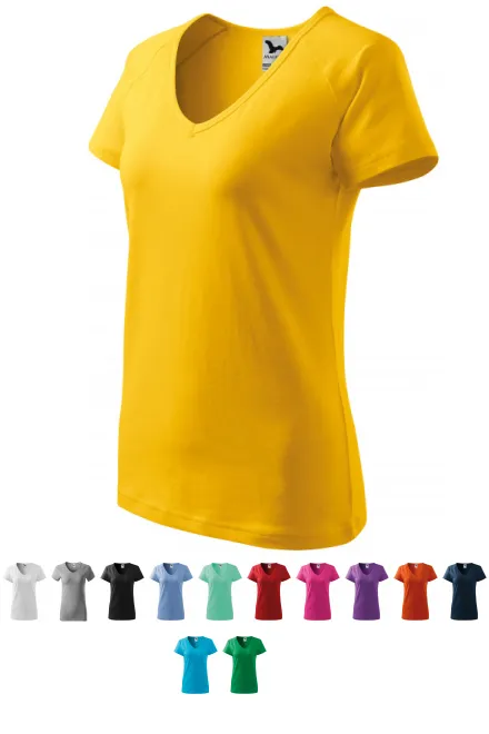 Damen T-Shirt mit Raglanärmel, gelb