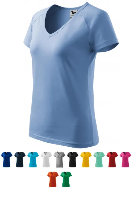 Damen T-Shirt mit Raglanärmel, Himmelblau