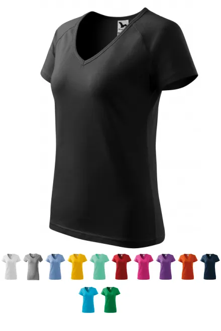 Damen T-Shirt mit Raglanärmel, schwarz