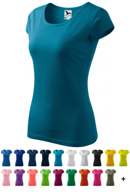 Damen T-Shirt mit sehr kurzen Ärmeln, petrol blue