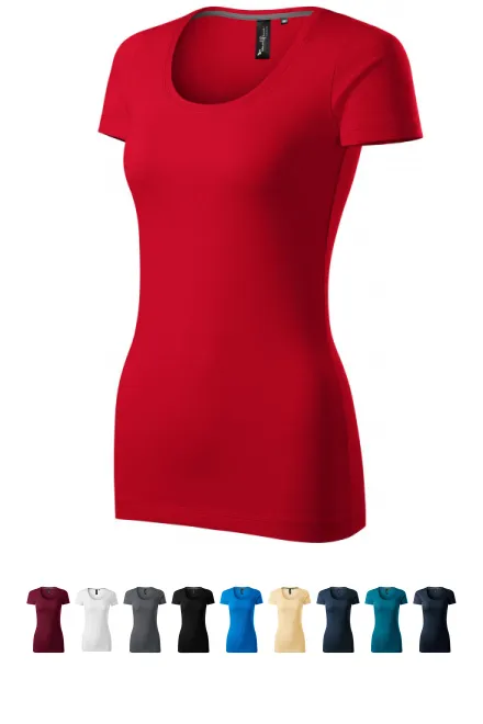 Damen T-Shirt mit Ziernähten, formula red
