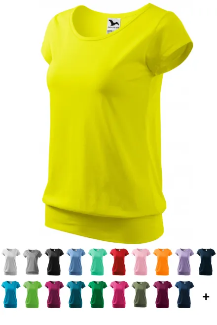 Damen trendy T-Shirt, zitronengelb