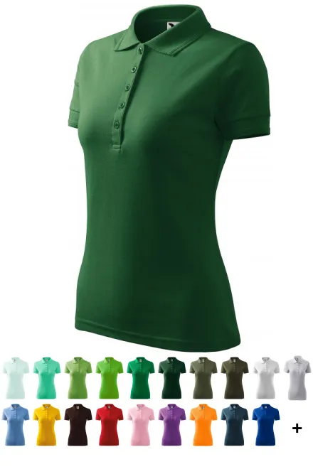 Damer elegant poloshirt, flaskegrøn