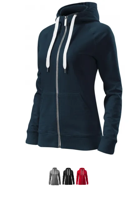 Dames contrasterend sweatshirt met capuchon, donkerblauw
