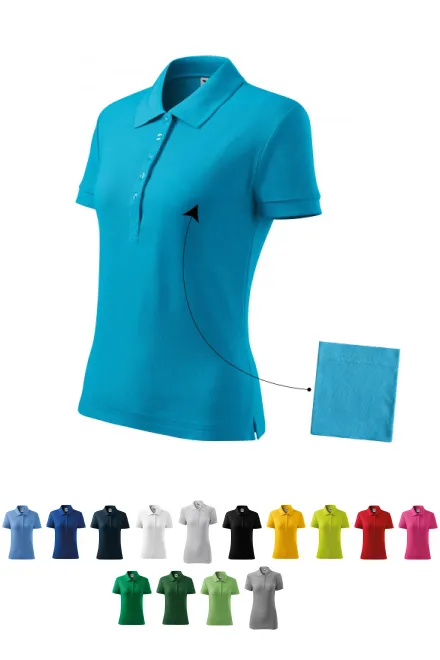 Dames eenvoudig poloshirt, turkoois