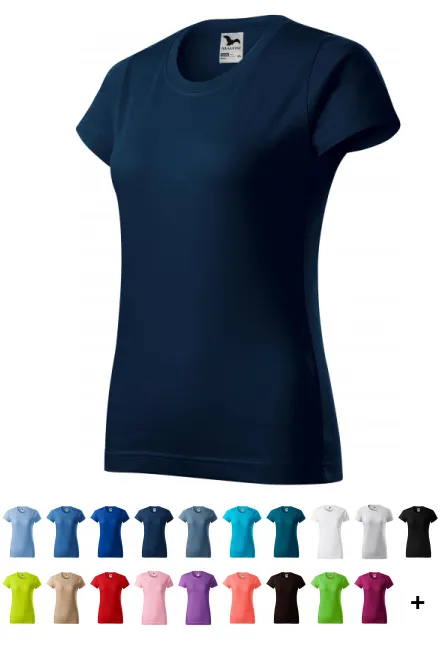 Dames eenvoudig T-shirt, donkerblauw