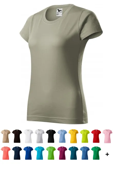 Dames eenvoudig T-shirt, helder kaki