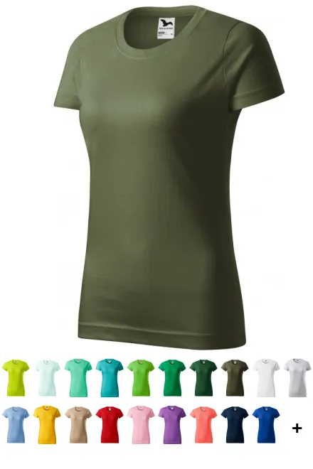 Dames eenvoudig T-shirt, khaki